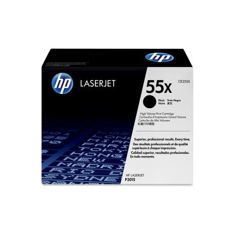 HP 55X BLACK HY LJ TONER CART CE255X.