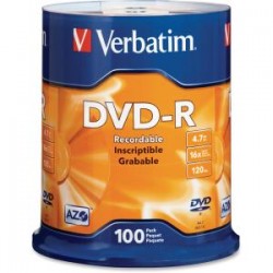 VERBATIM DVD-R 4.7GB 100Pk Spindle 16x