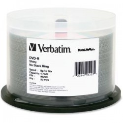 VERBATIM DVD-R 4.7GB 50Pk Bulk Silver Shiny 16x
