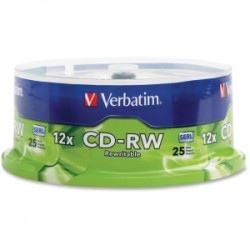 VERBATIM CD-RW 700MB 25Pk Spindle 4x-12x H Speed