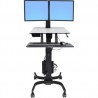 ERGOTRON Workfit-C Sit-Stand Dual LCD Black.
