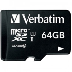 VERBATIM Micro SDXC 64GB (Cls 10 UHS-I) w adaptr