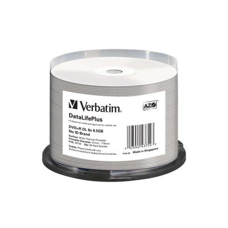 VERBATIM DVD+R DL 8.5GB 50Pk WHT THERM 2.4x