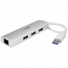 StarTech.com 3 Port Portable USB 3.0 Hub plus GbE